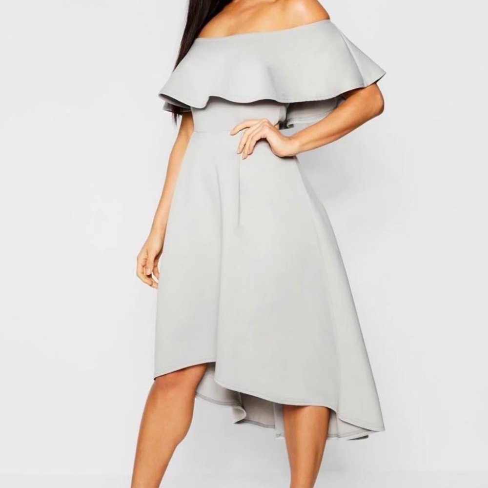 Light Grey Boohoo Skater Dress